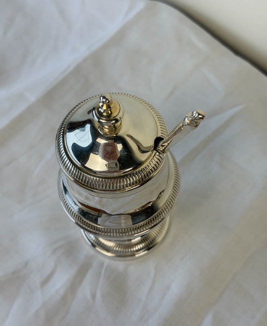 French Silverplate Mustard Jar