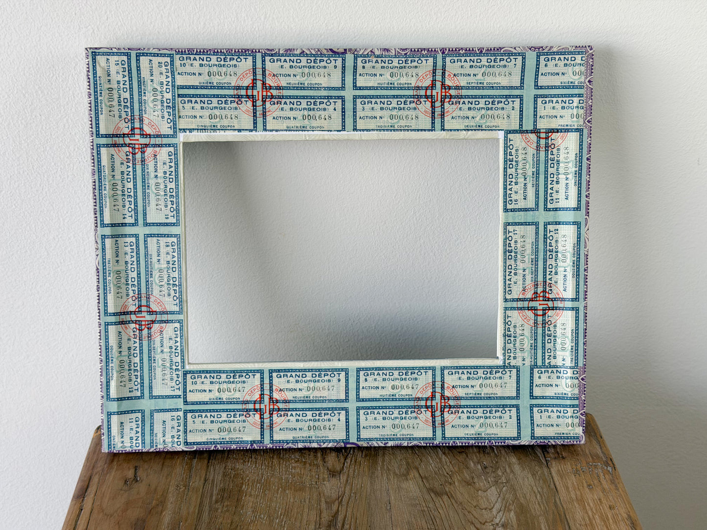 French Découpage Frame | Blue GDB Monogram