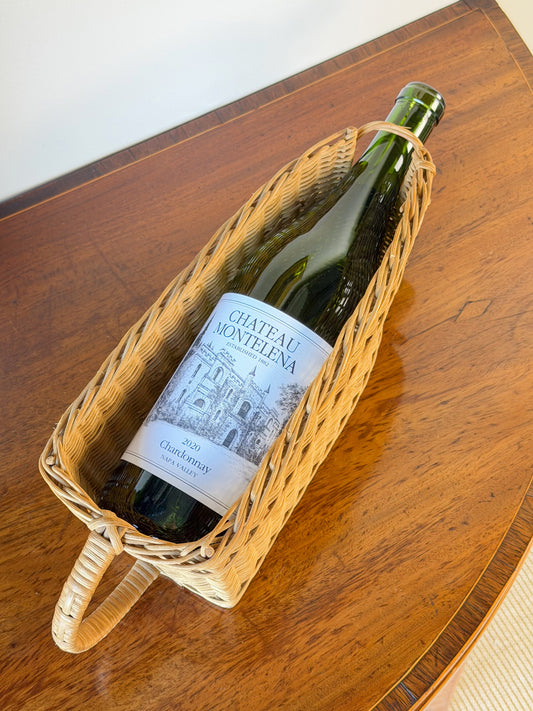 Vintage French Wicker Wine Basket