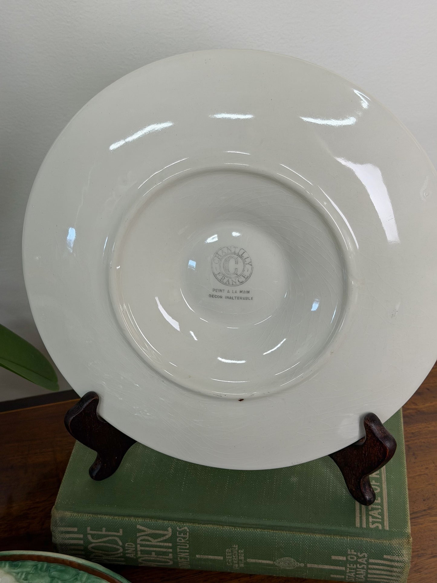 Vintage Chantilly Majolica Oyster Plate