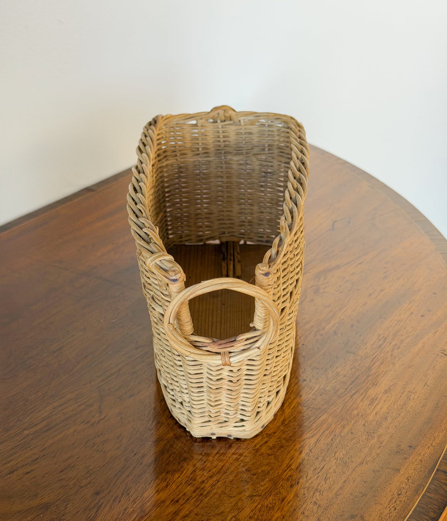 Vintage French Wicker Wine Basket