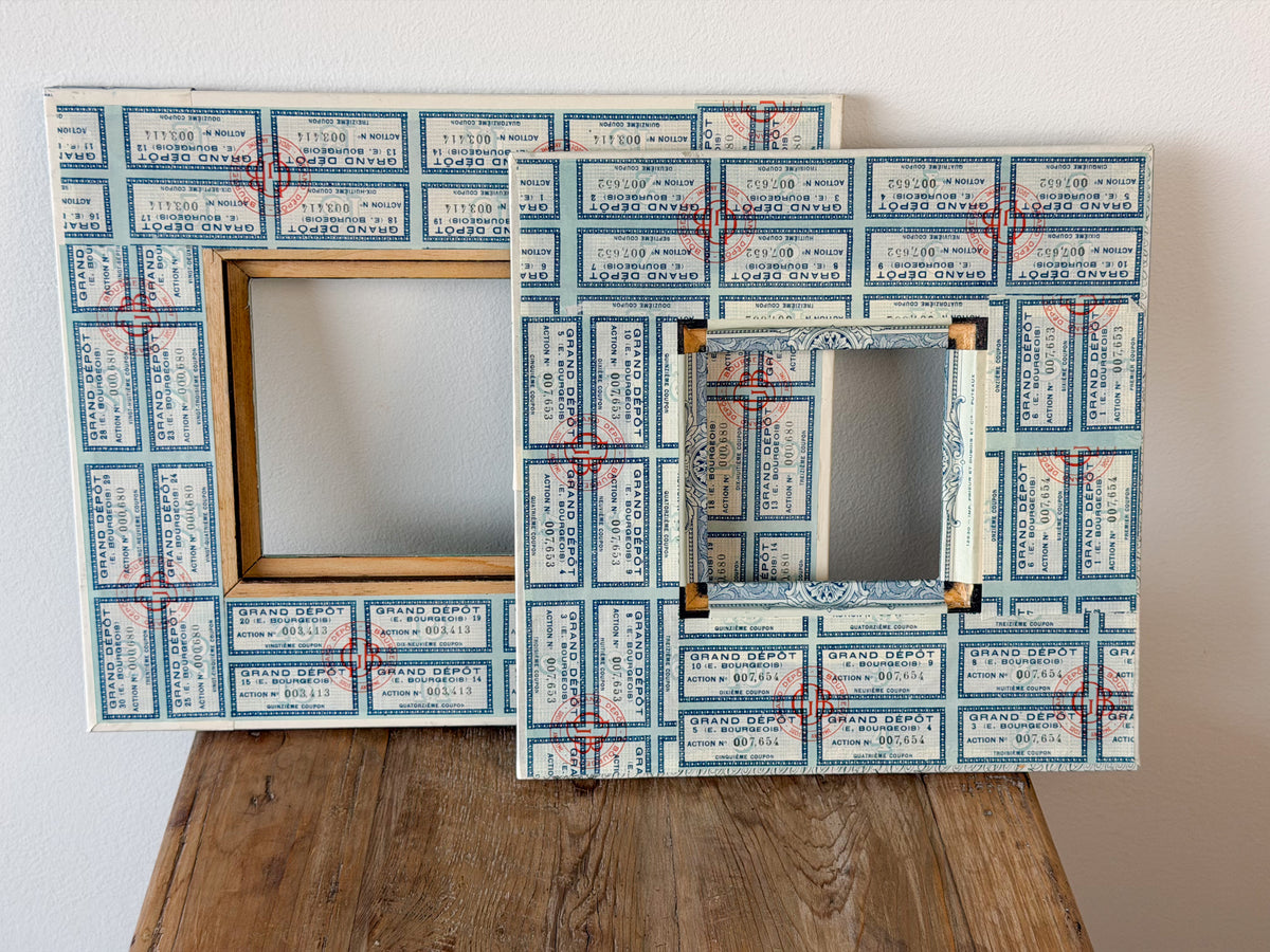 French Découpage Frame Pair No. II | Blue/Green Flat