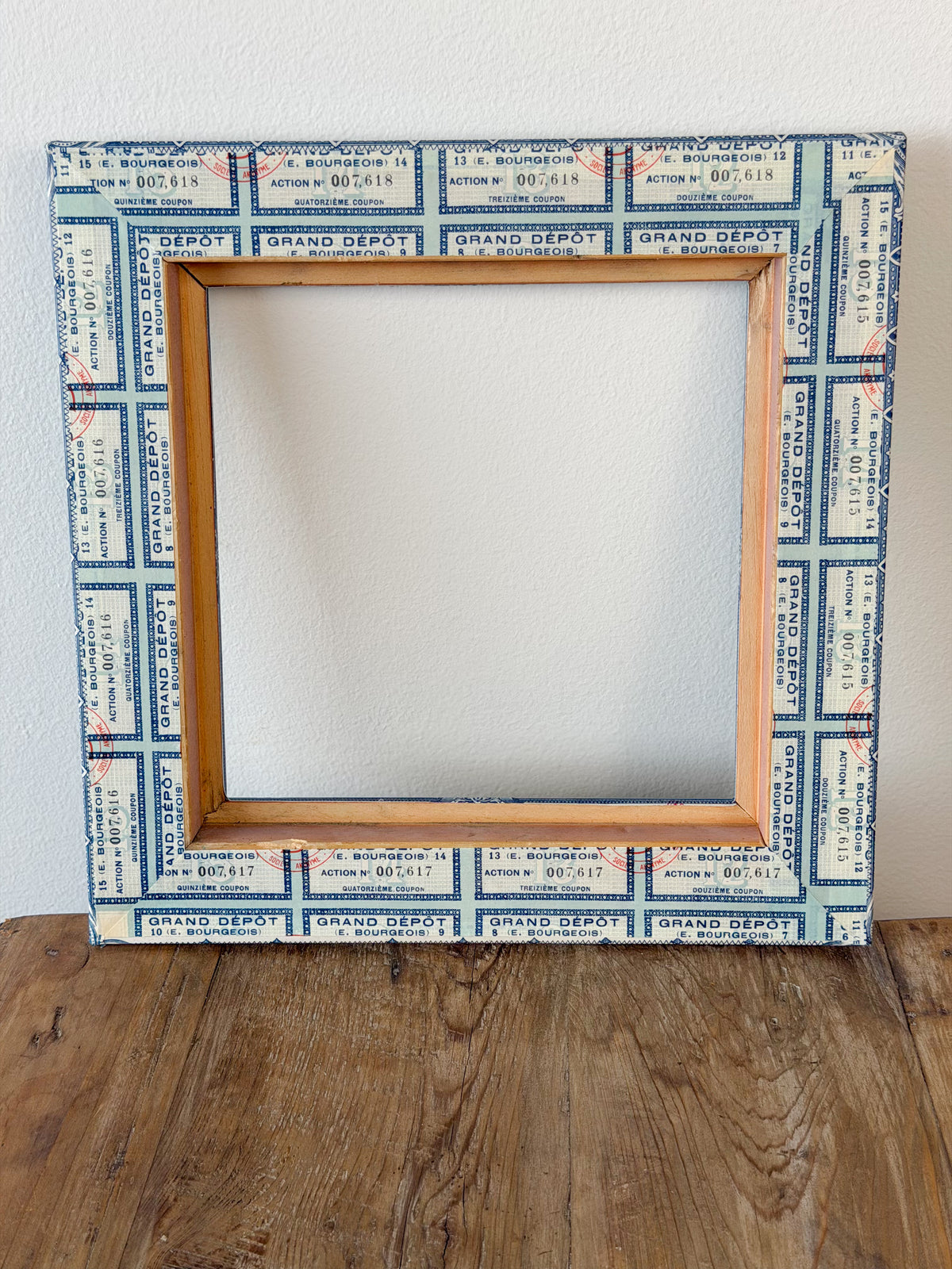 French Découpage Frame No. XII | Square Ridged Blue/Turquoise