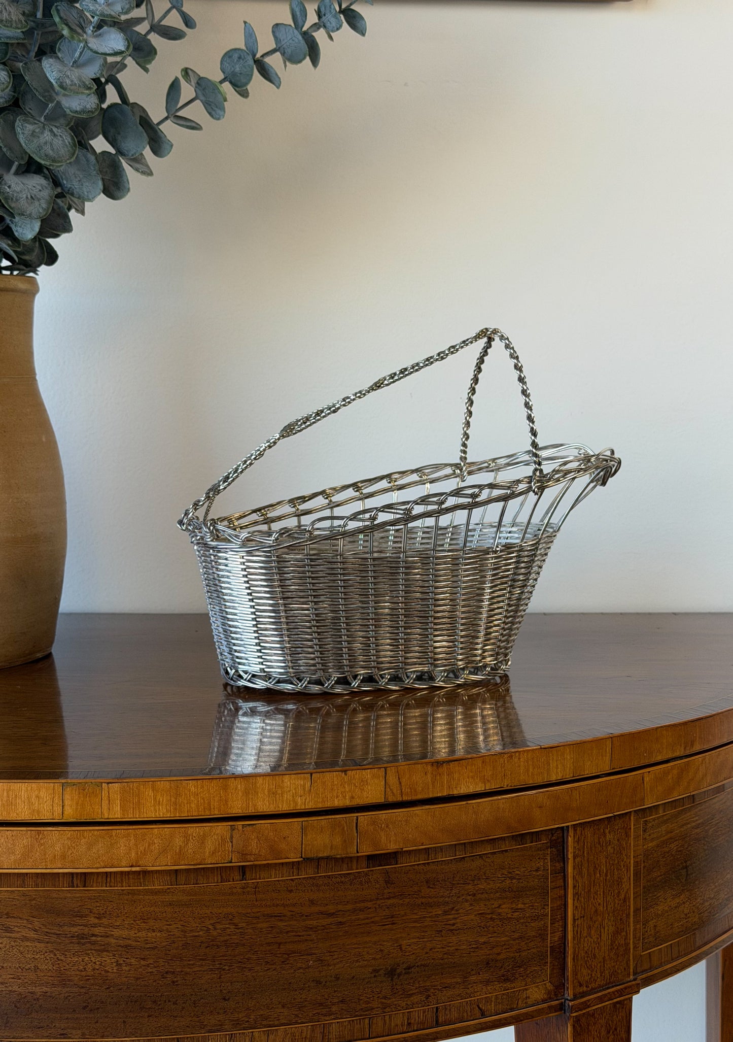 Vintage French Silverplate Wine Basket (No. 3)
