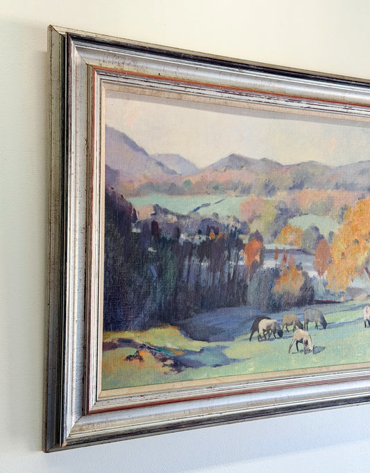 English Pastoral Landscape Oil on Canvas