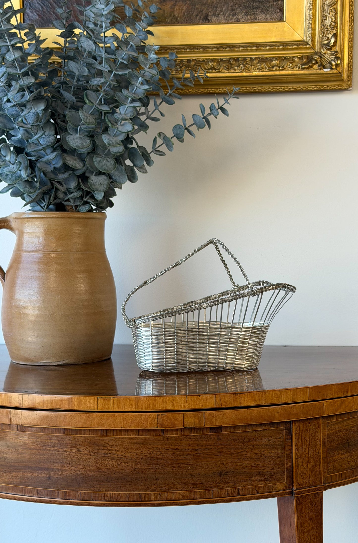 Vintage French Silverplate Wine Basket (No. 6)