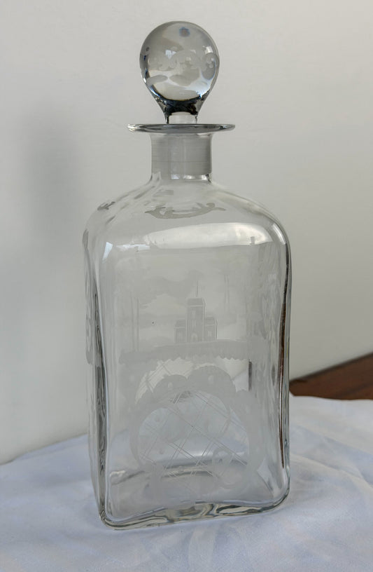 Victorian Etched Glass Decanter