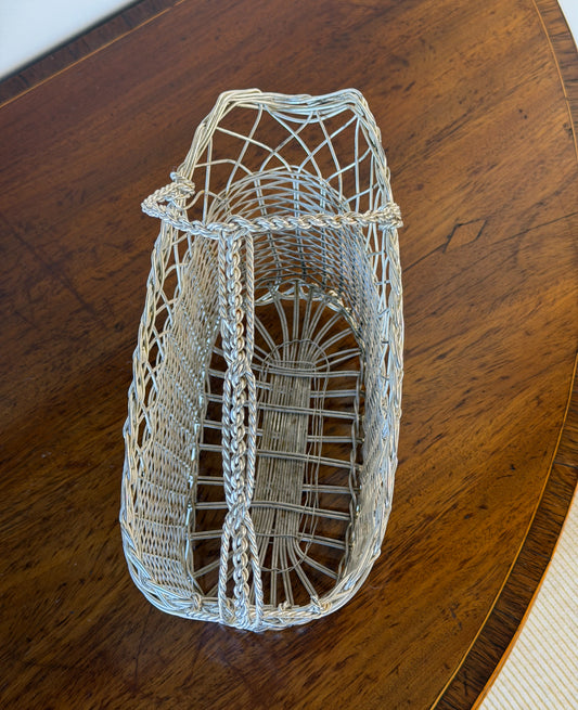 Vintage French Silverplate Wine Basket (No. 2)