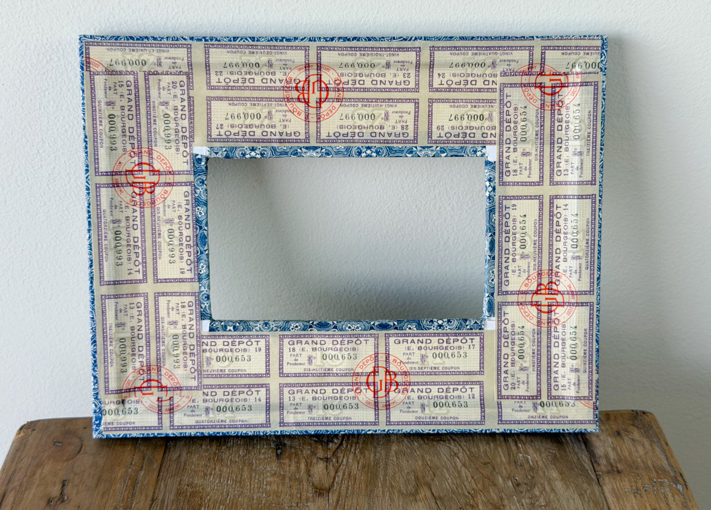 French Découpage Frame | Marbled & Vine Interior Borders
