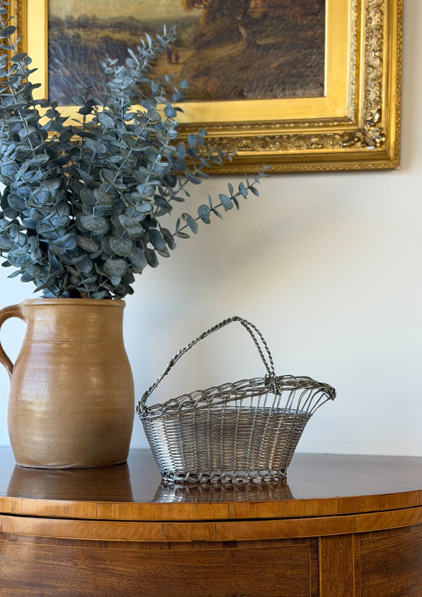 Vintage French Silverplate Wine Basket (No. 7)