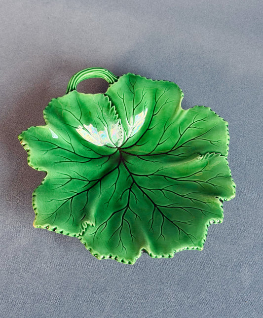 19th c. French Majolica Leaf Dish (Large)
