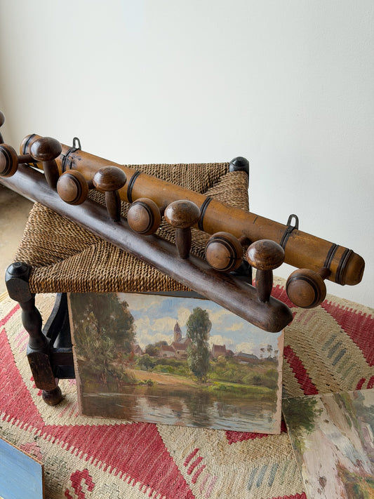 French Stained Beech Coat Rack