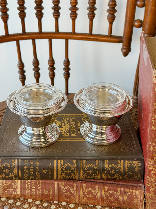 Gump’s San Francisco Silverplate Salt & Pepper Cellars (Set of 2)