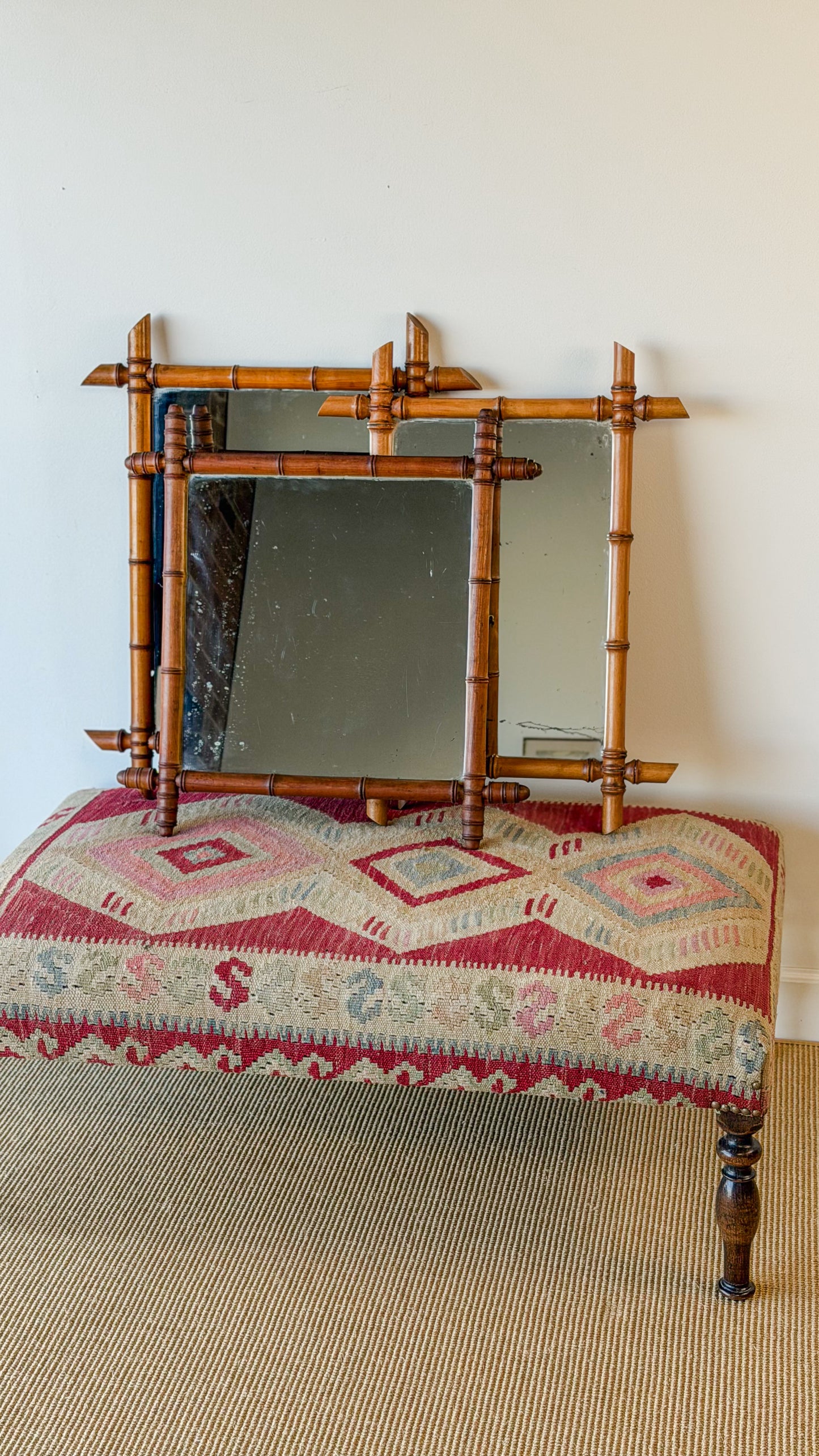 French Faux Bamboo Square Mirror (No. 5)