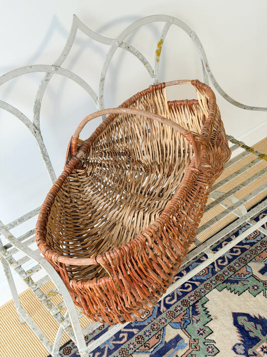 Vintage Large French Gathering Basket