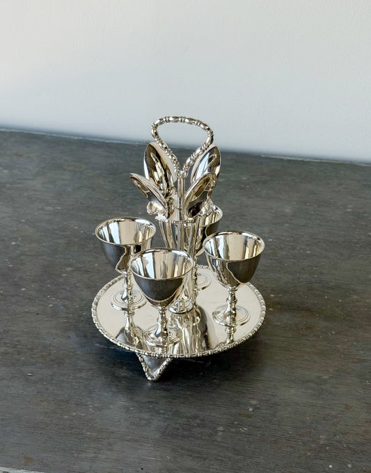 Antique English Silverplate Egg Cruet