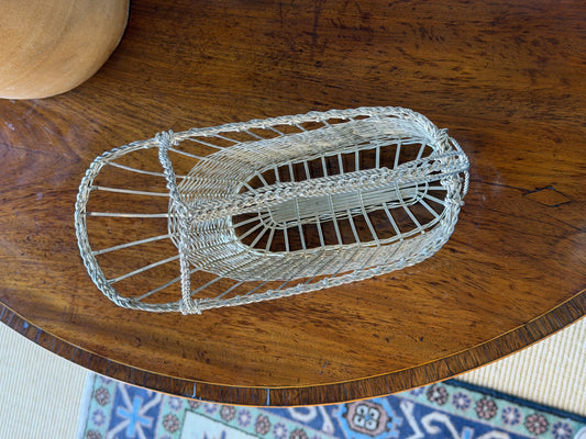 Vintage French Silverplate Wine Basket (No. 6)
