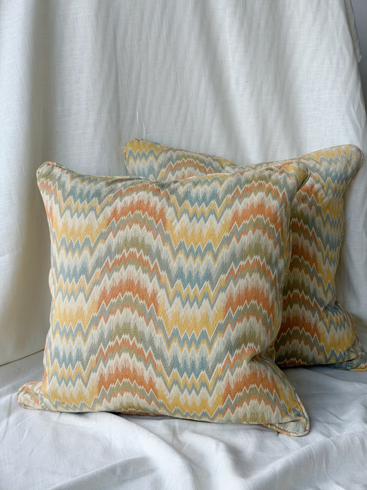 Vintage French Textile Throw Pillow Cover