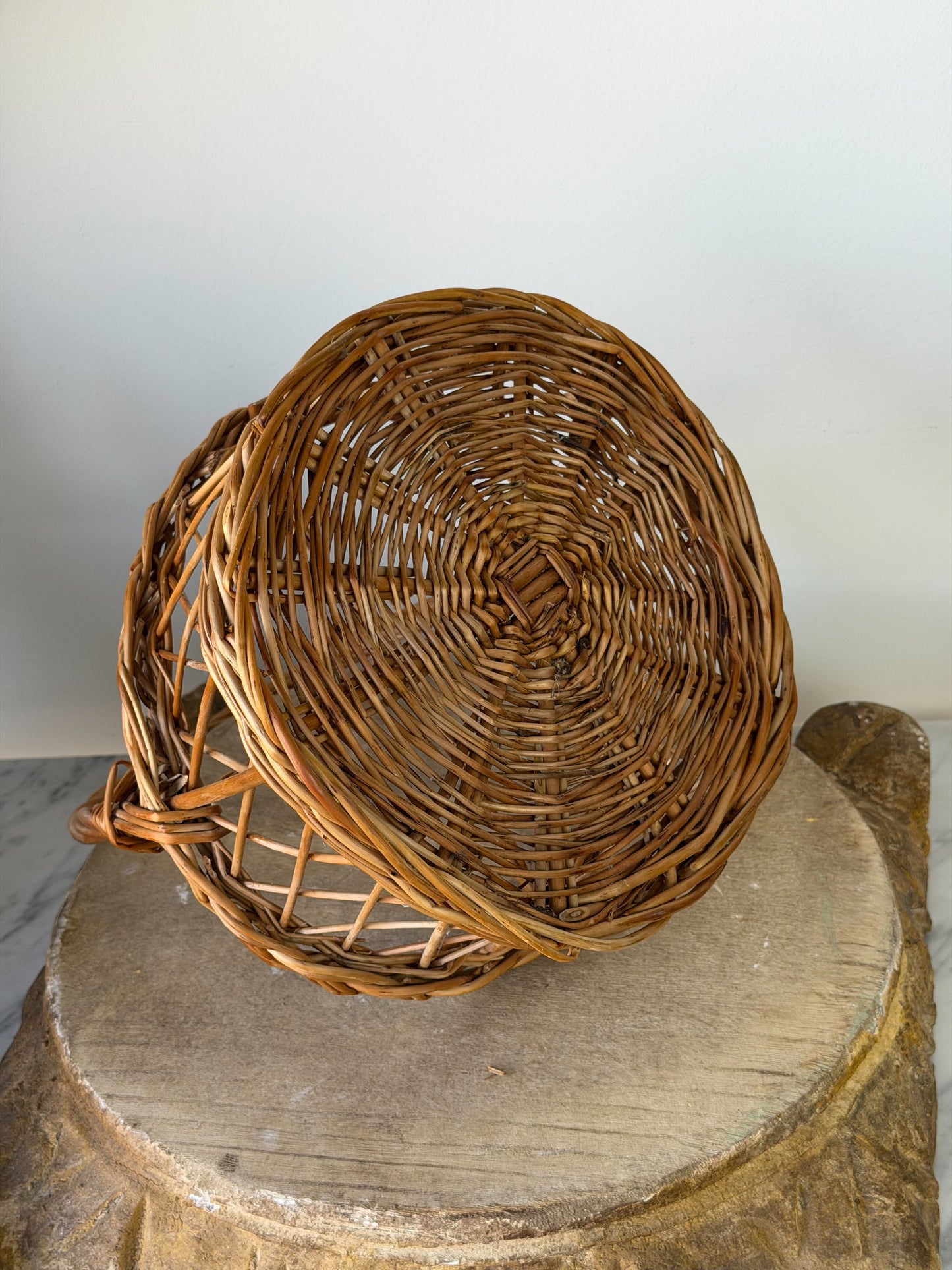 Vintage French Four-Bottle Basket