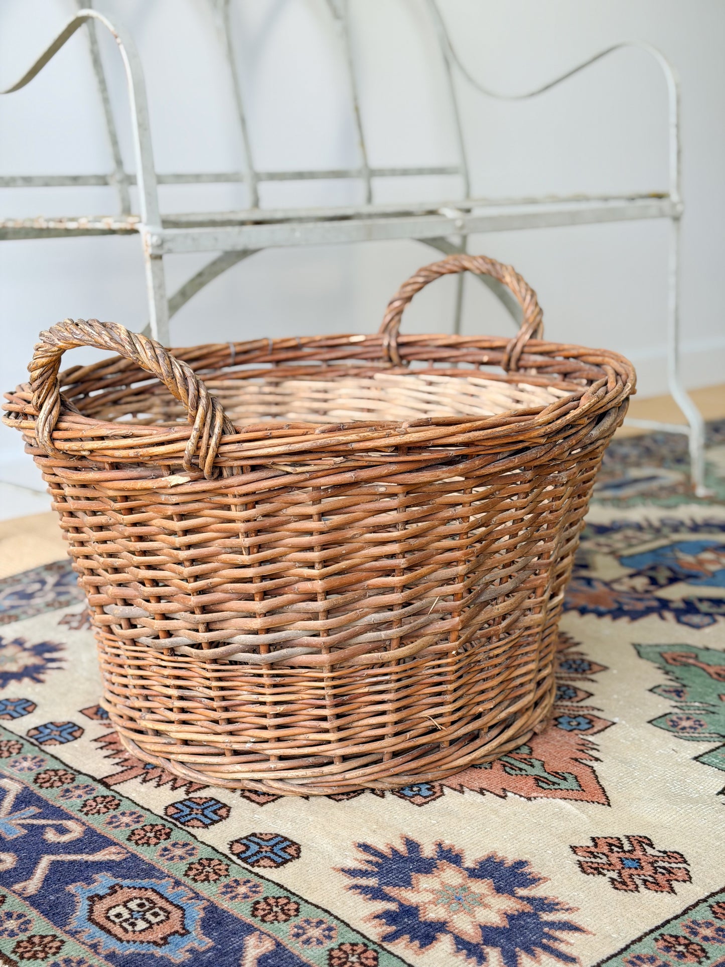 Vintage French Grape Harvest Basket