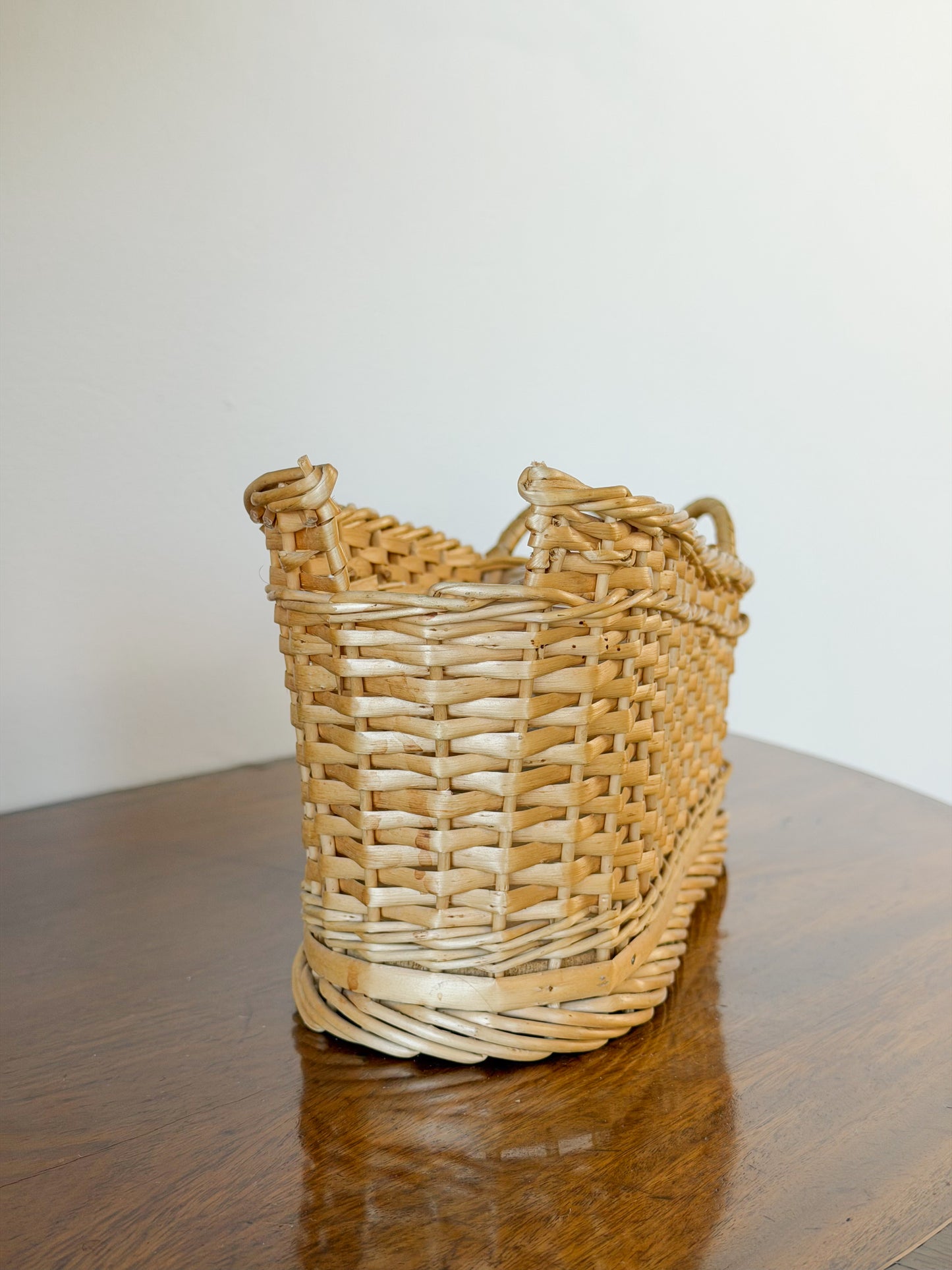 Vintage French Wicker Wine Basket
