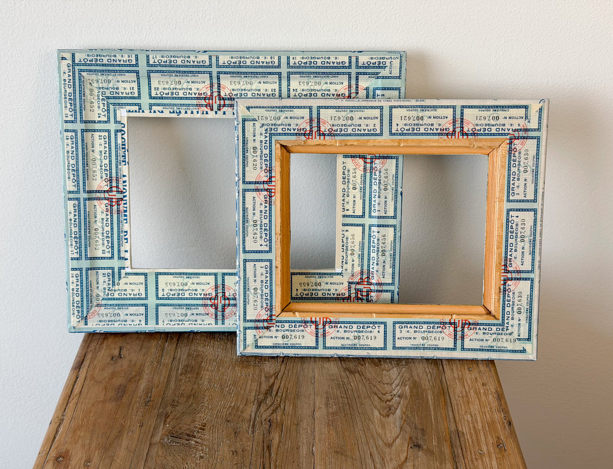 French Découpage Frame Pair No. I | Blue/Green Ridges