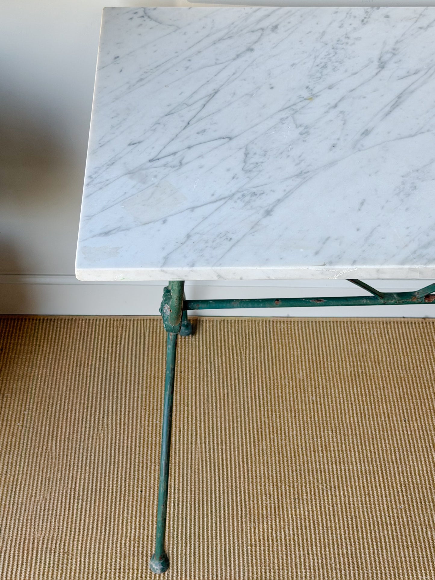Antique French Marble Top Bistro Table