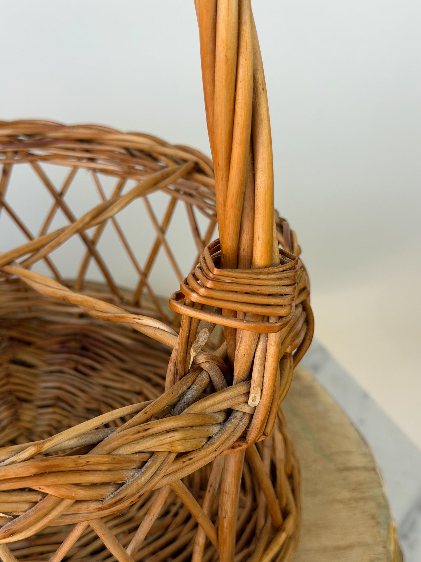 Vintage French Four-Bottle Basket