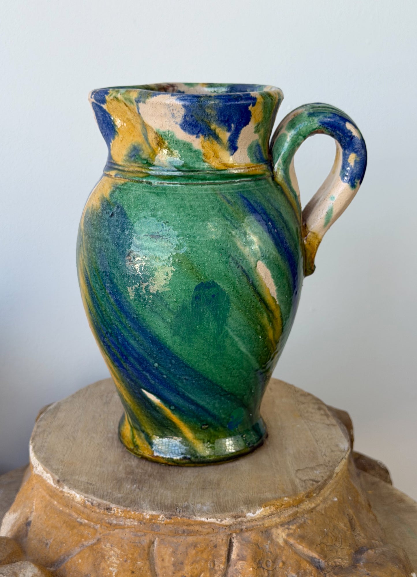 Vintage Italian Glazed Terracotta Pitchers