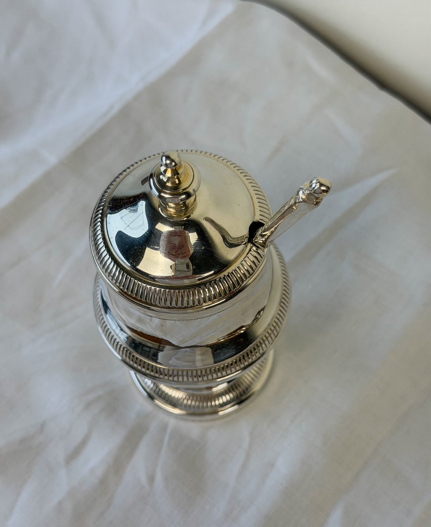 French Silverplate Mustard Jar