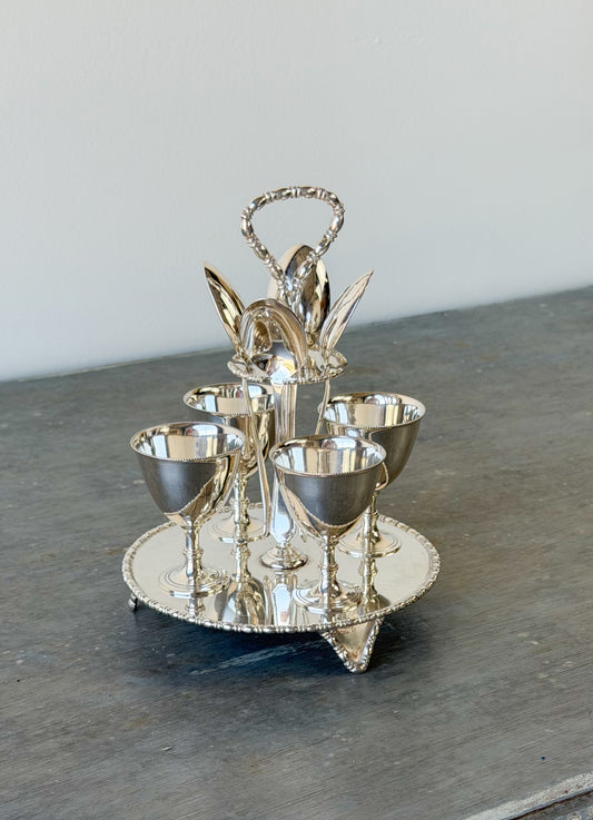 Antique English Silverplate Egg Cruet