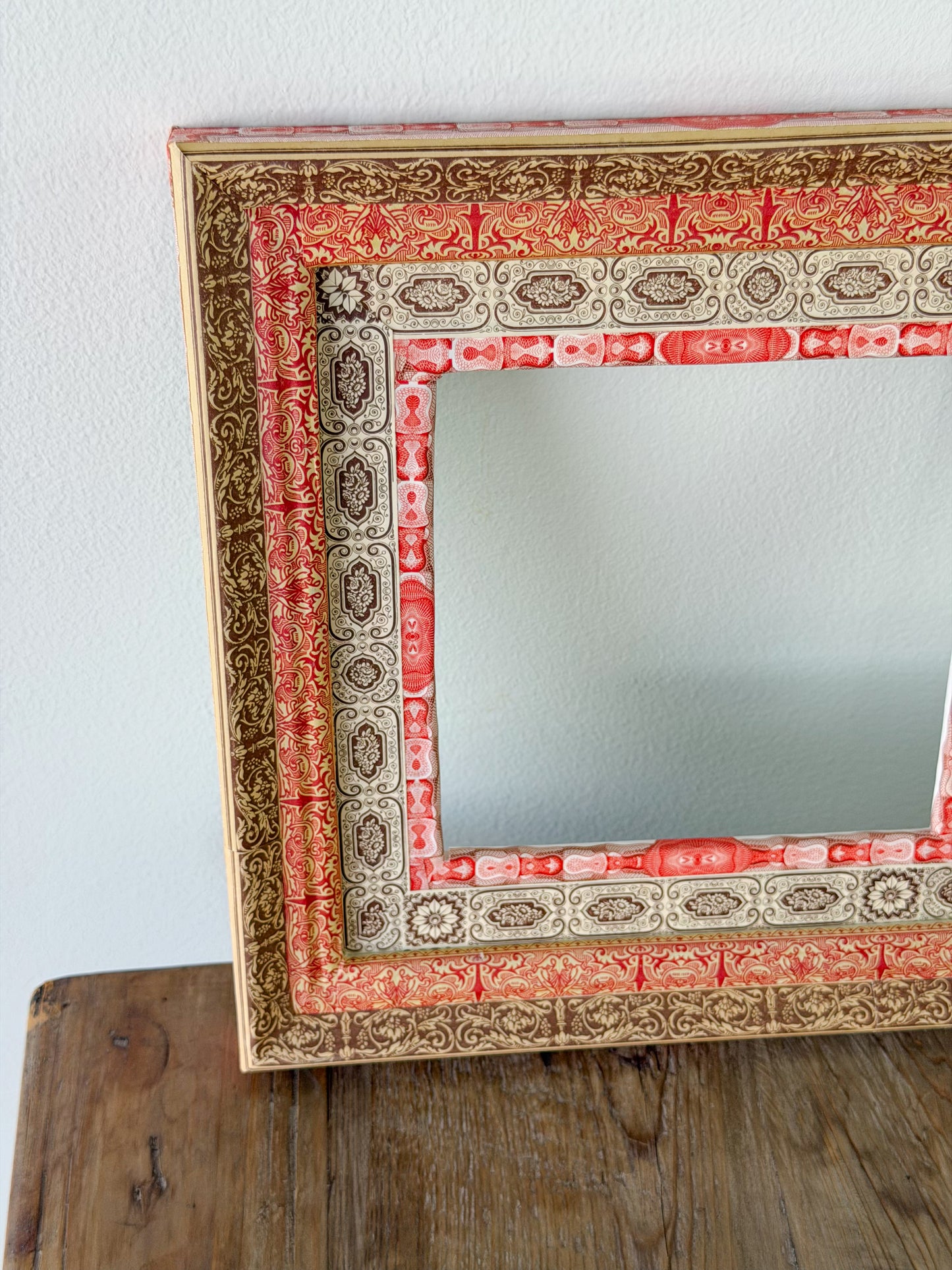 French Découpage Frame | Orange/Red