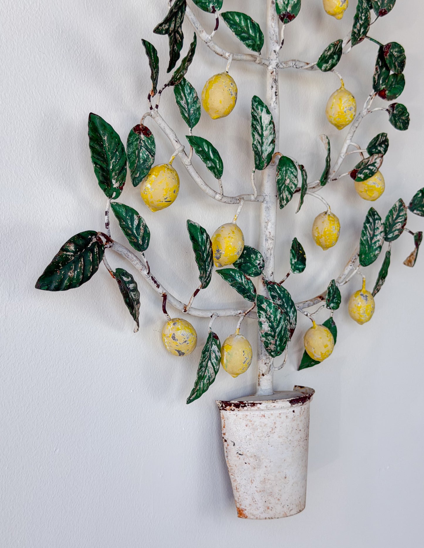 Vintage Italian Tole Lemon Tree Wall Hanging
