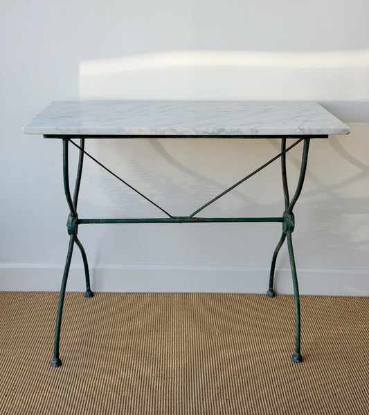 Antique French Marble Top Bistro Table