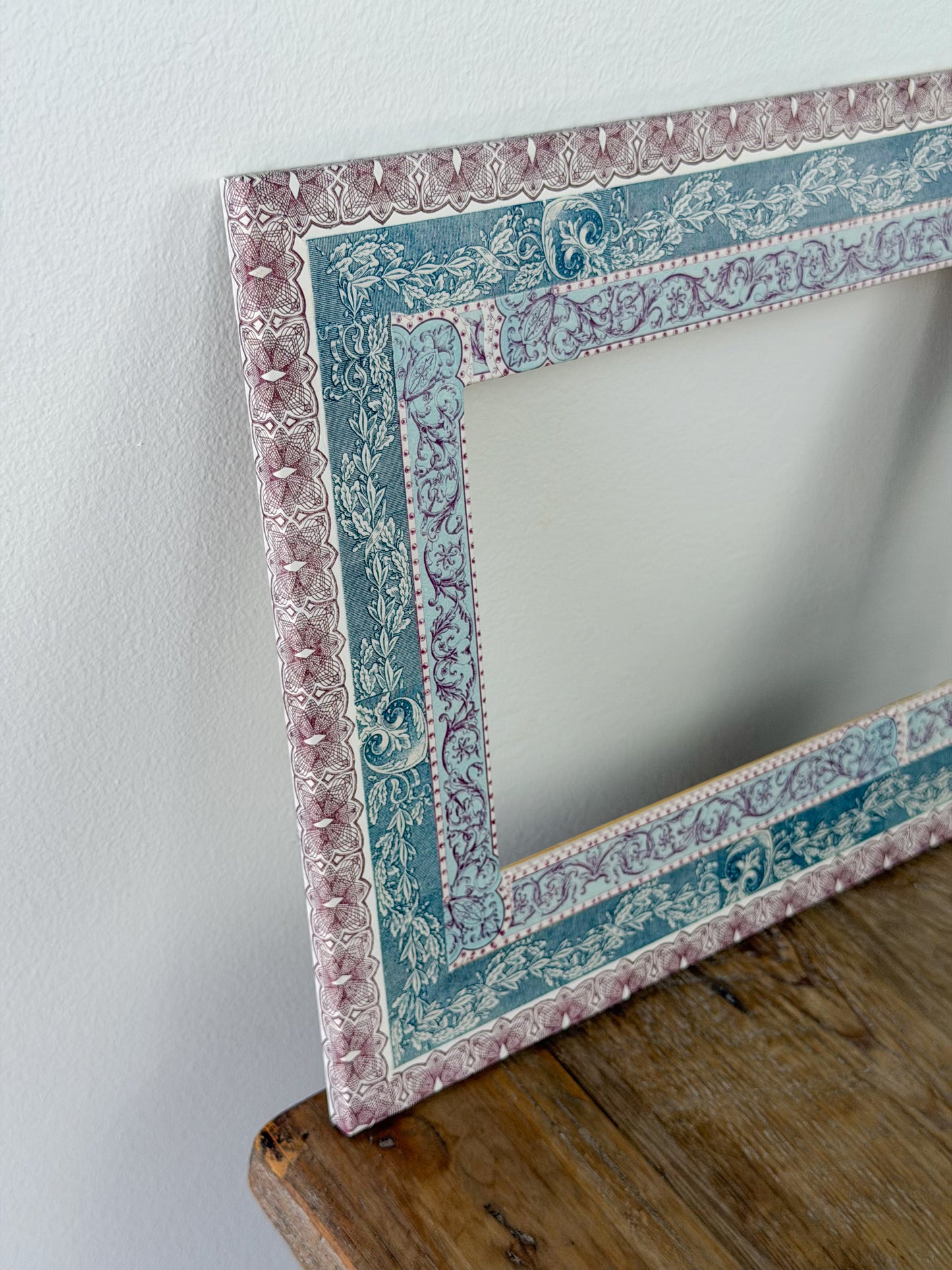 French Découpage Frame | Purple Exterior Border/Vine Interior Border
