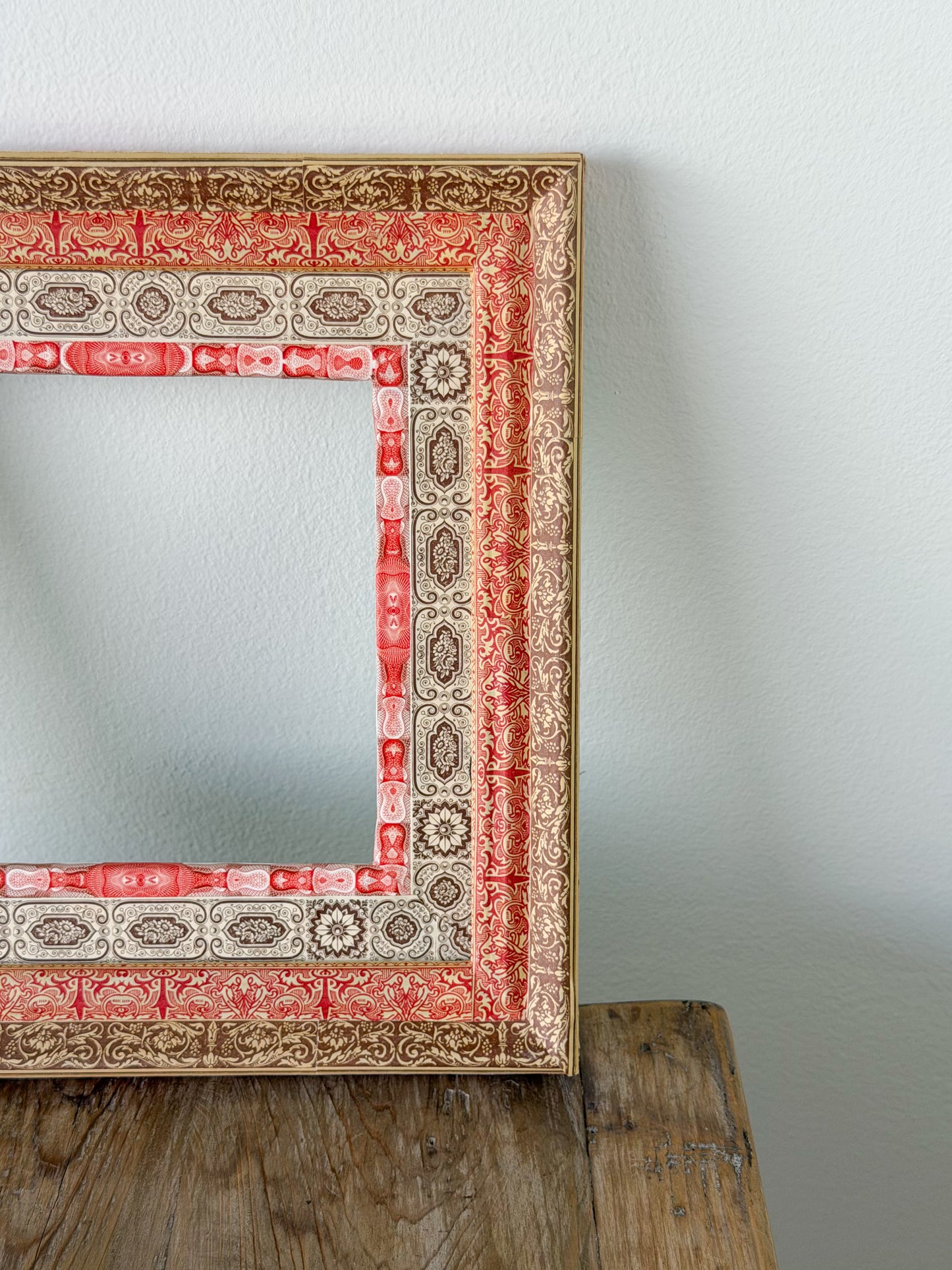French Découpage Frame | Orange/Red