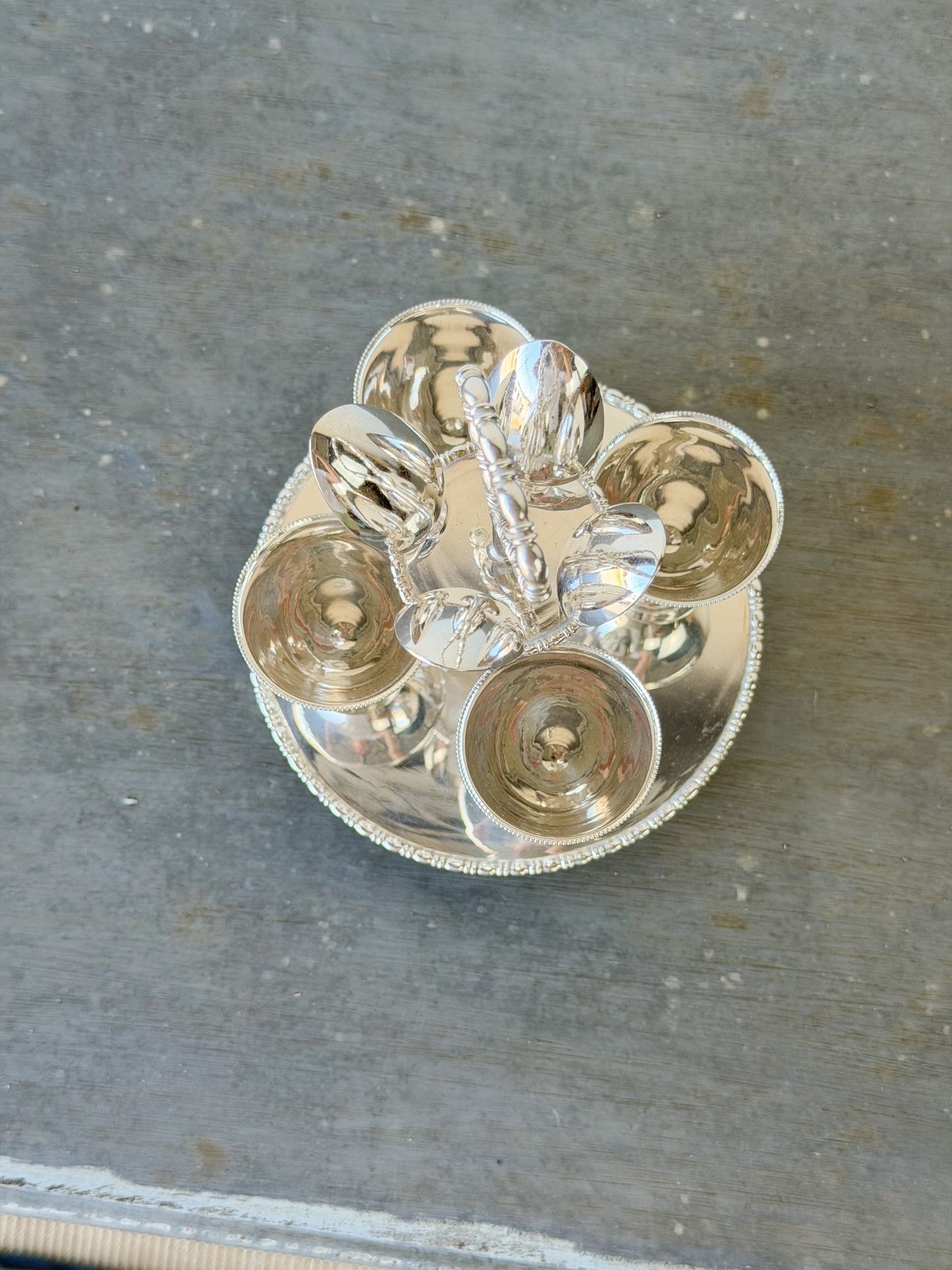 Antique English Silverplate Egg Cruet