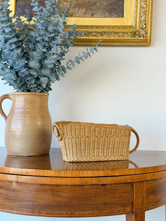 Vintage French Wicker Wine Basket