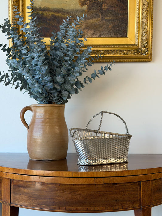 Vintage French Silverplate Wine Basket (No. 8)