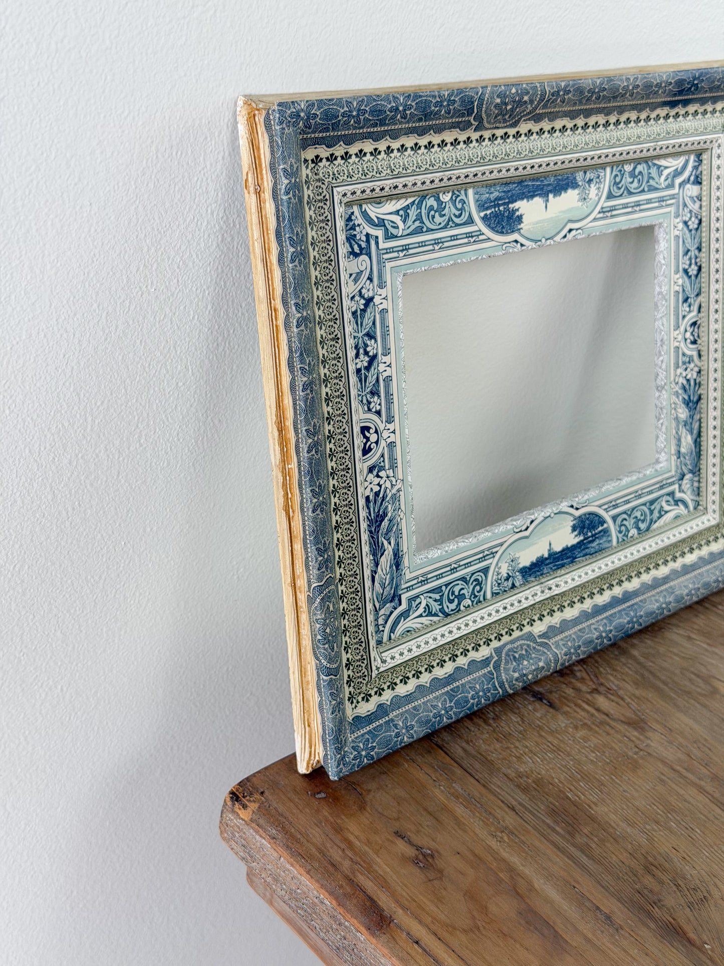 French Découpage Frame | Blue Landscape