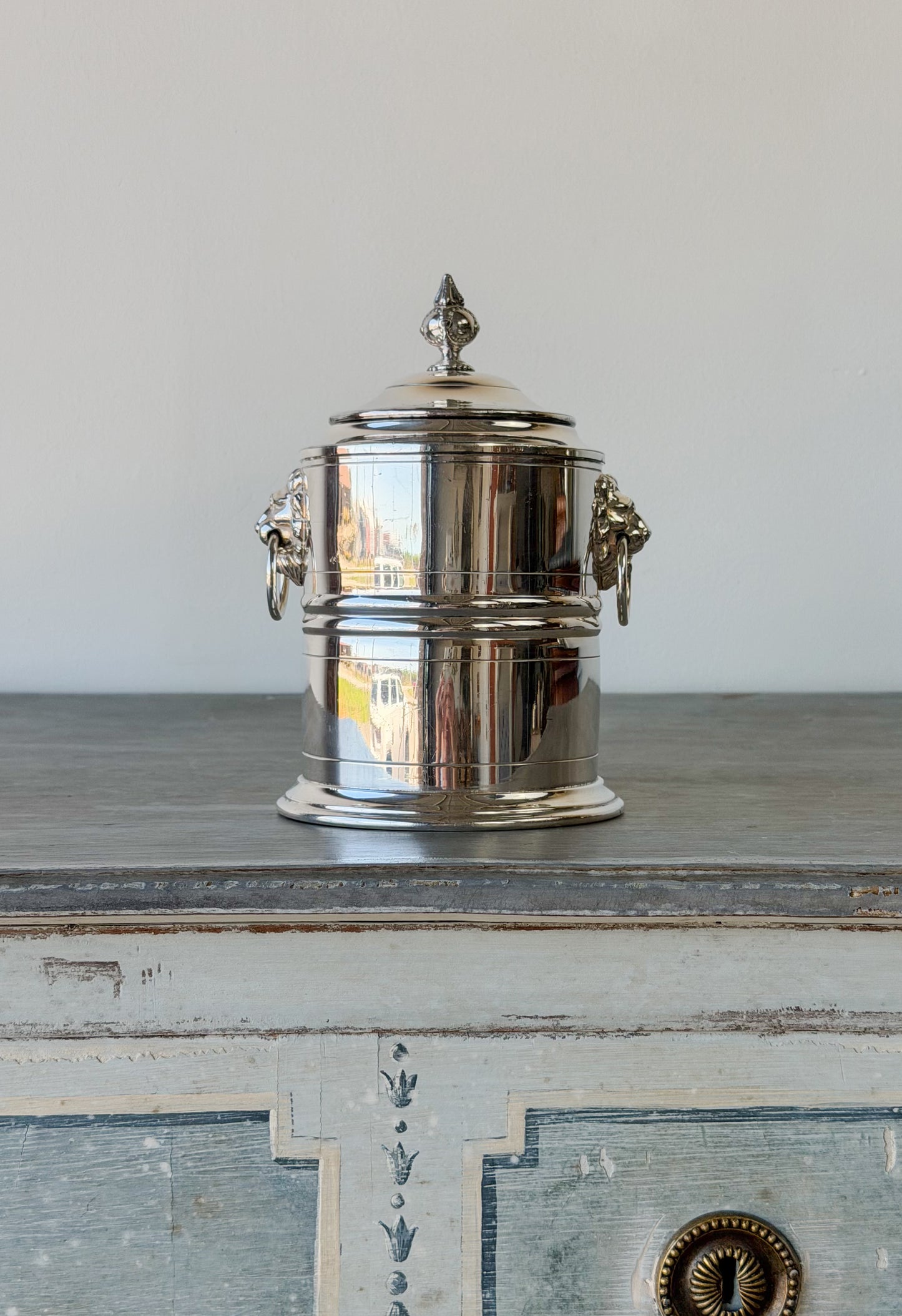 Vintage English Sheffield Silverplate Biscuit Barrel