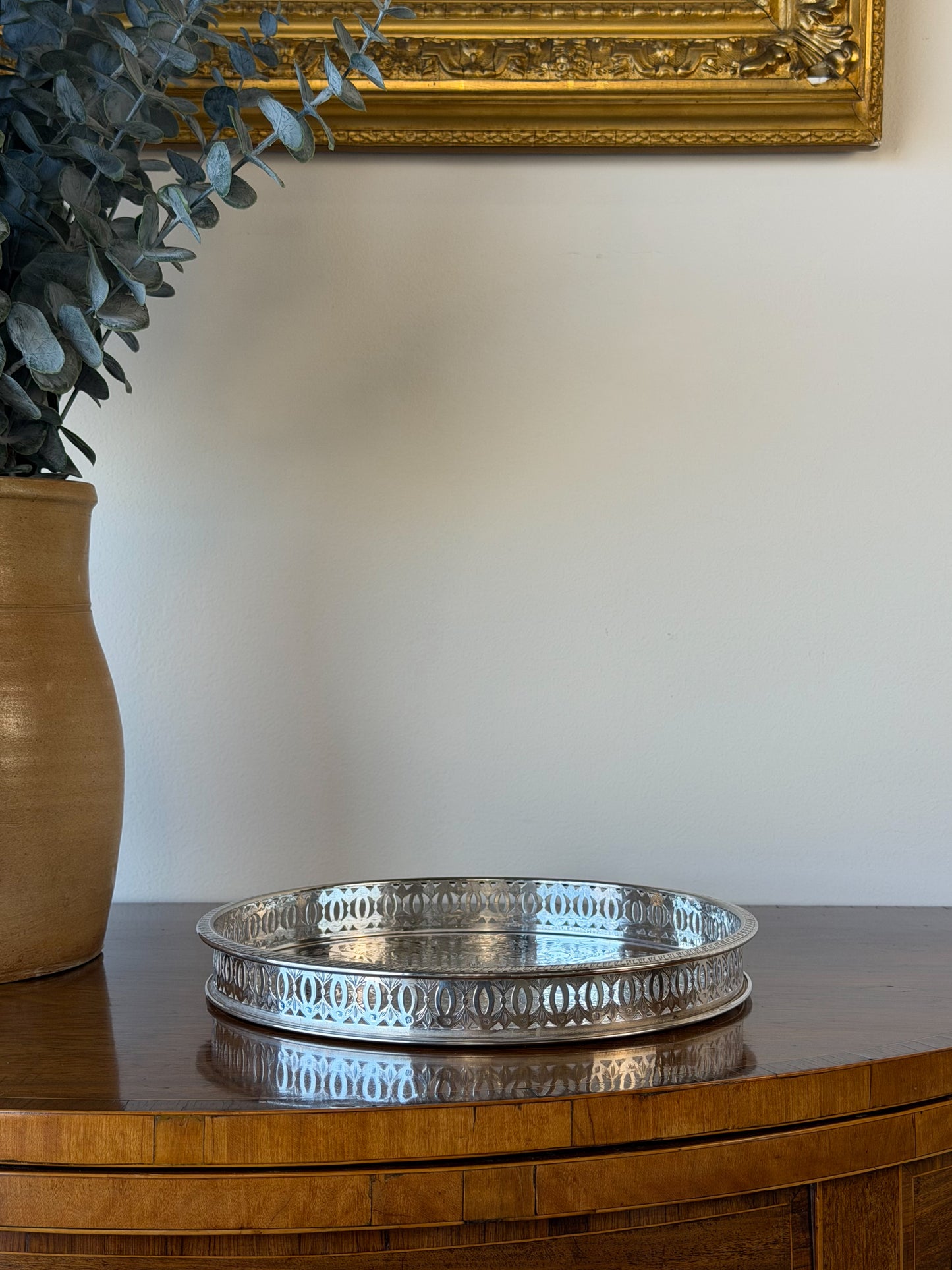 English Silverplate Round Tray (Small)