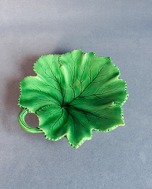 19th c. French Majolica Leaf Dish (Large)