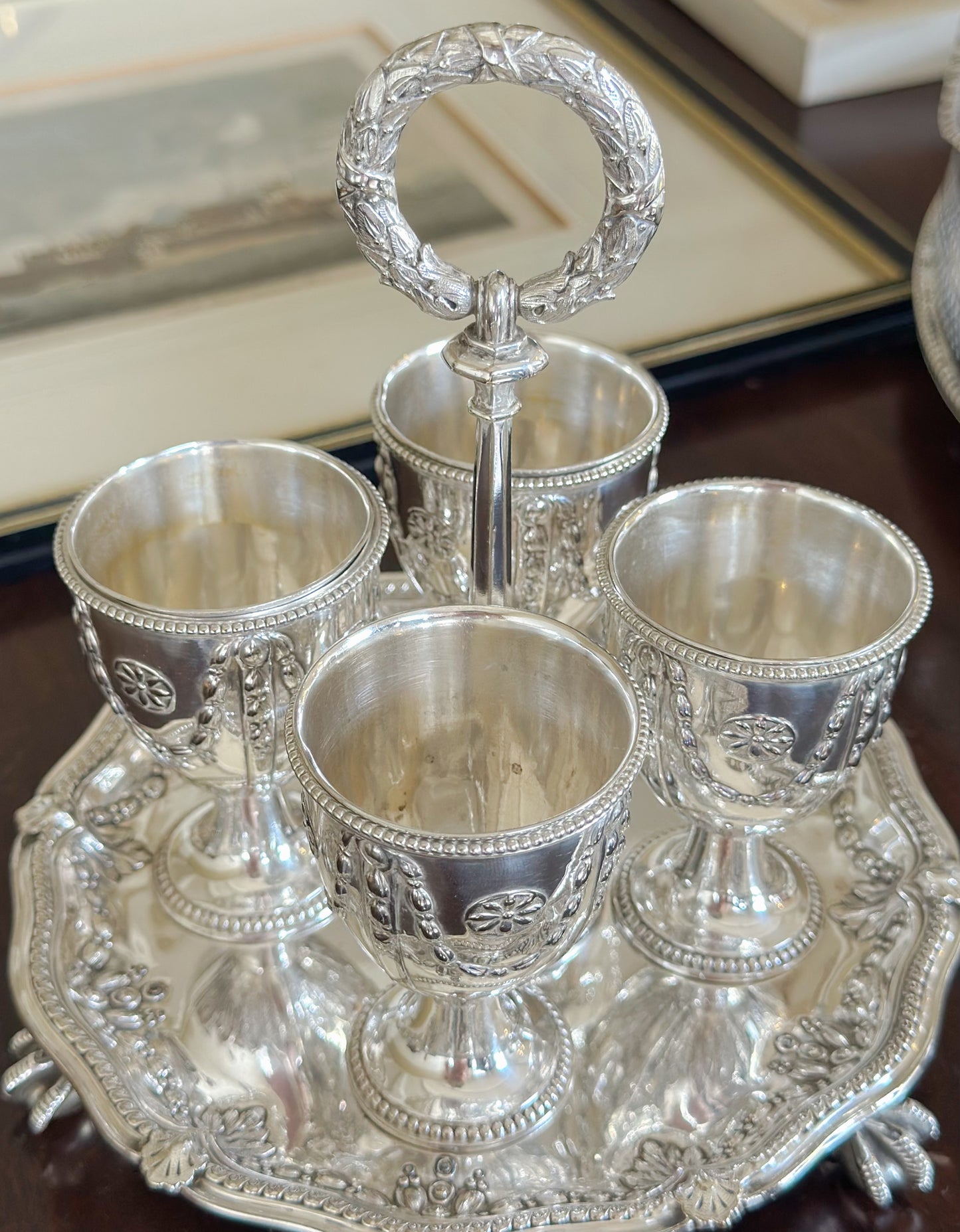 Antique Victorian Silverplate Egg Cruet