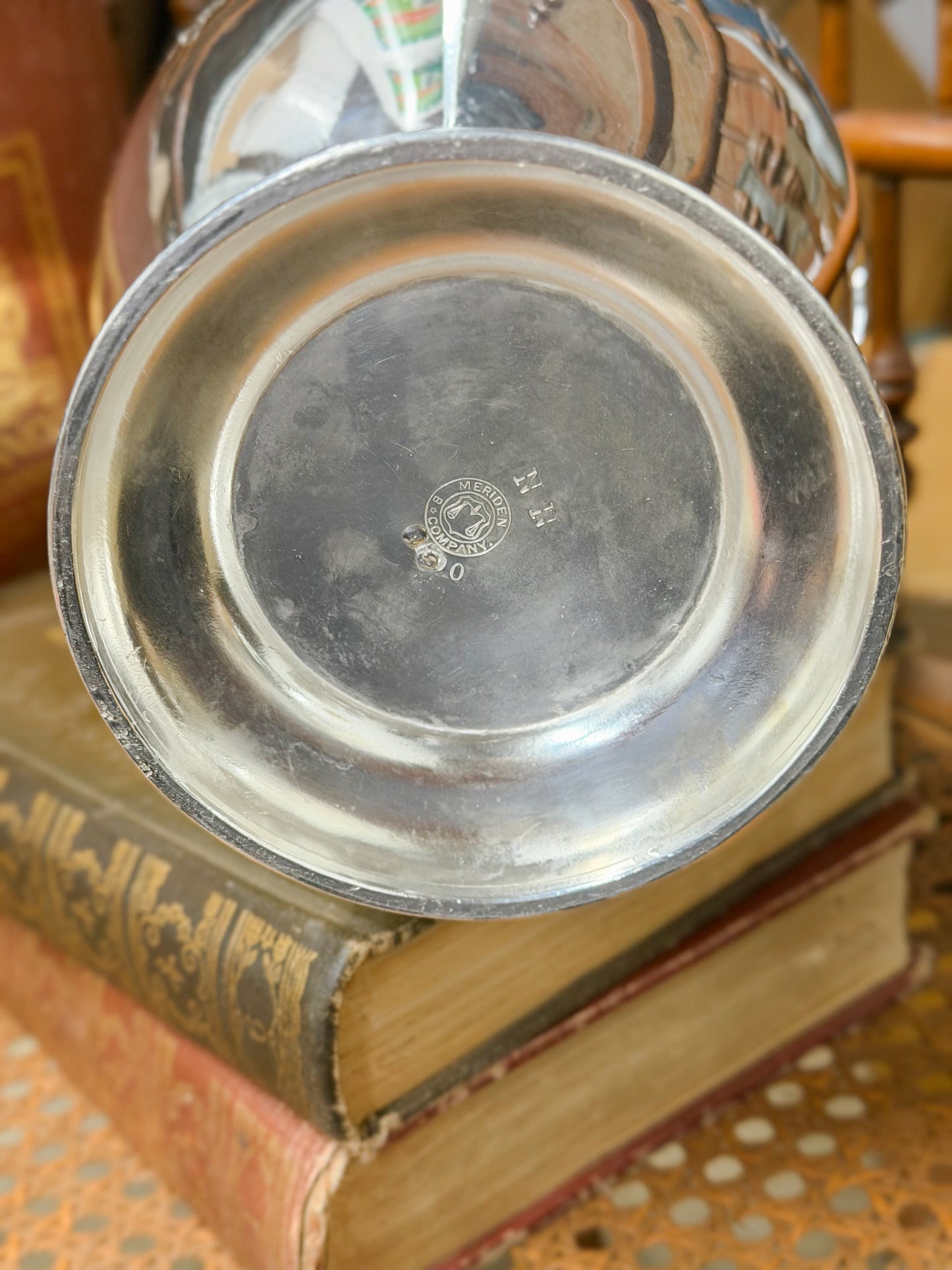 Antique Meriden Britannia Co. Silverplate Water Pitcher with Caryatid Handle