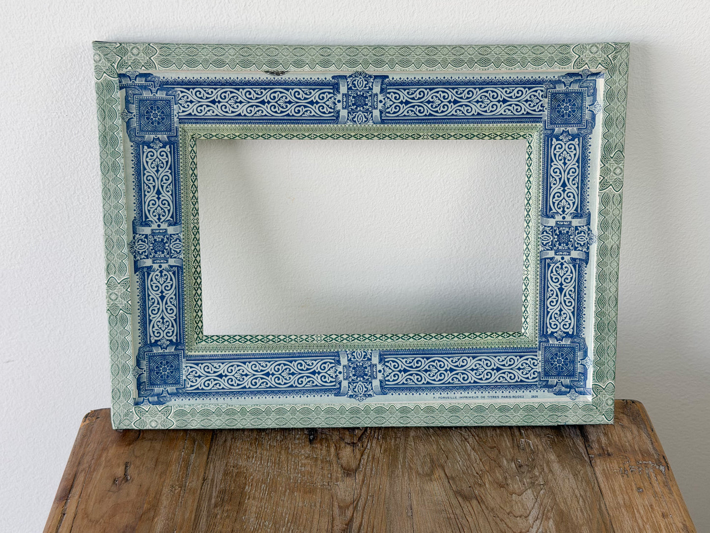 French Découpage Frame | Green/Blue Paris Rodez
