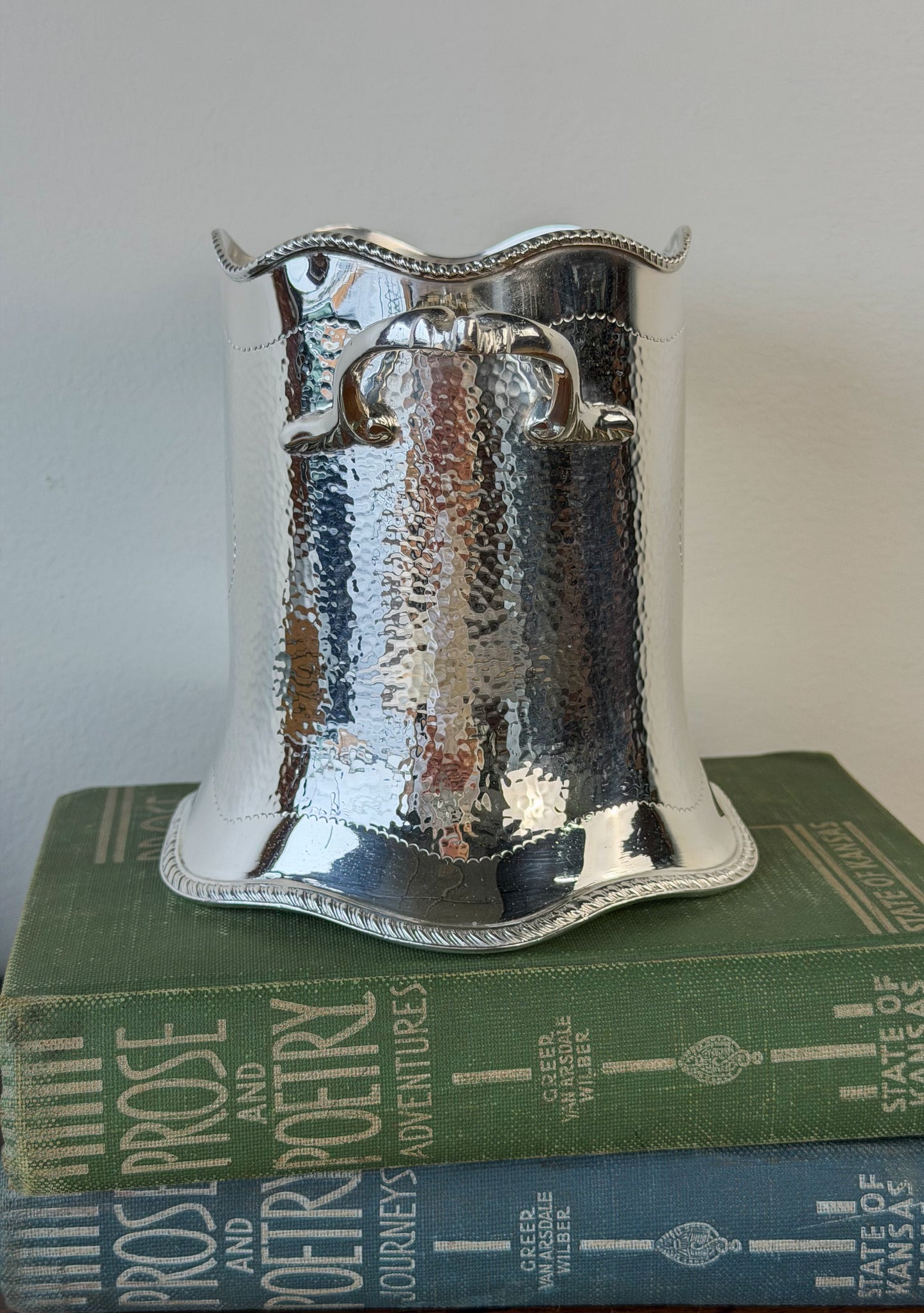 English Hammered Silverplate Wine Cooler