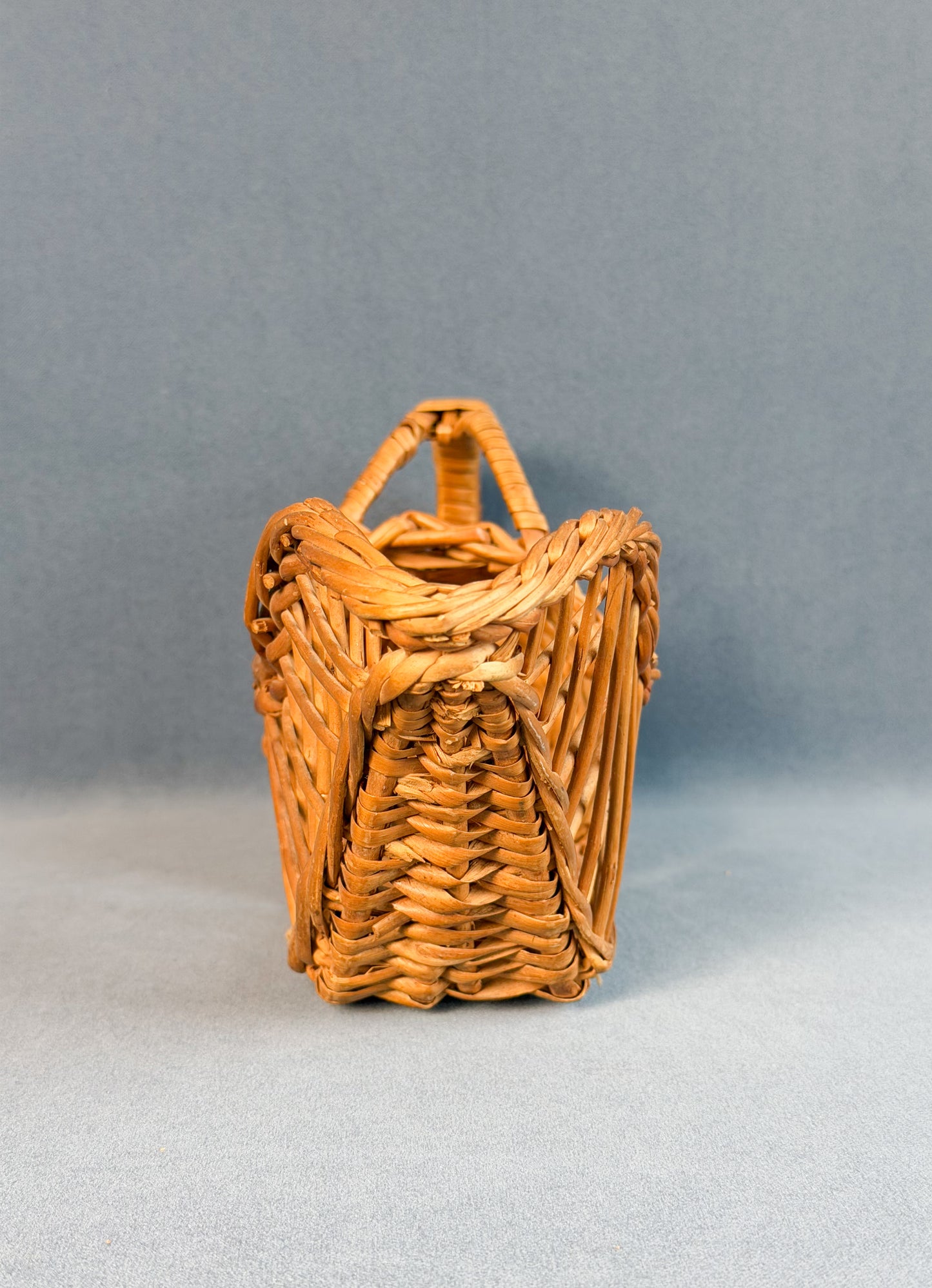 Vintage French Wicker Wine Basket