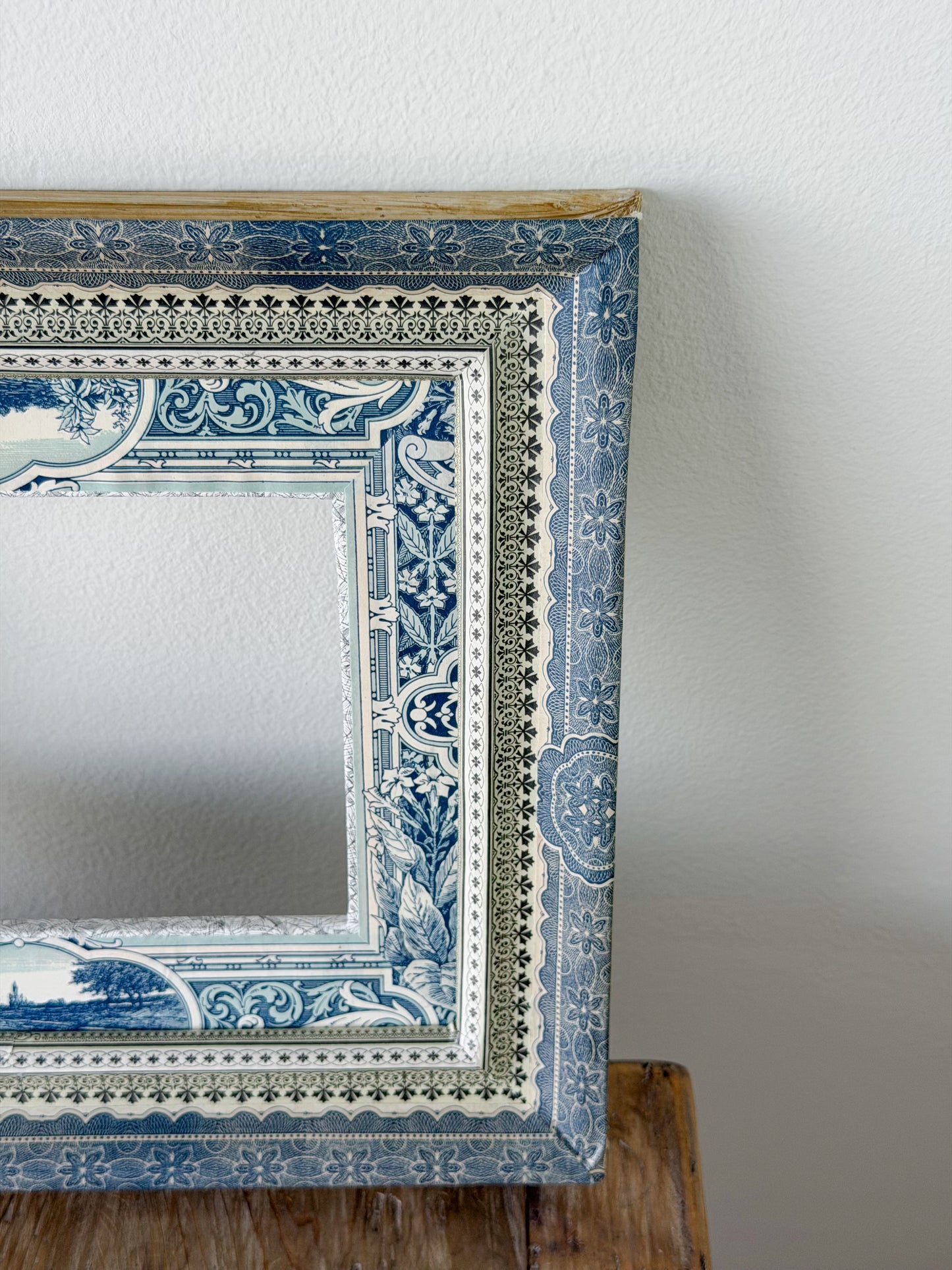 French Découpage Frame | Blue Landscape