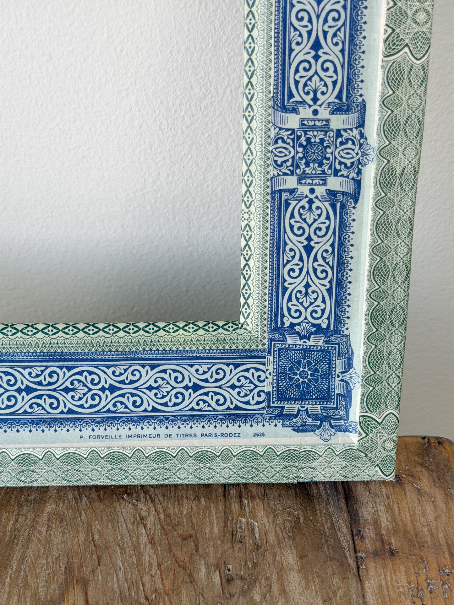 French Découpage Frame | Green/Blue Paris Rodez